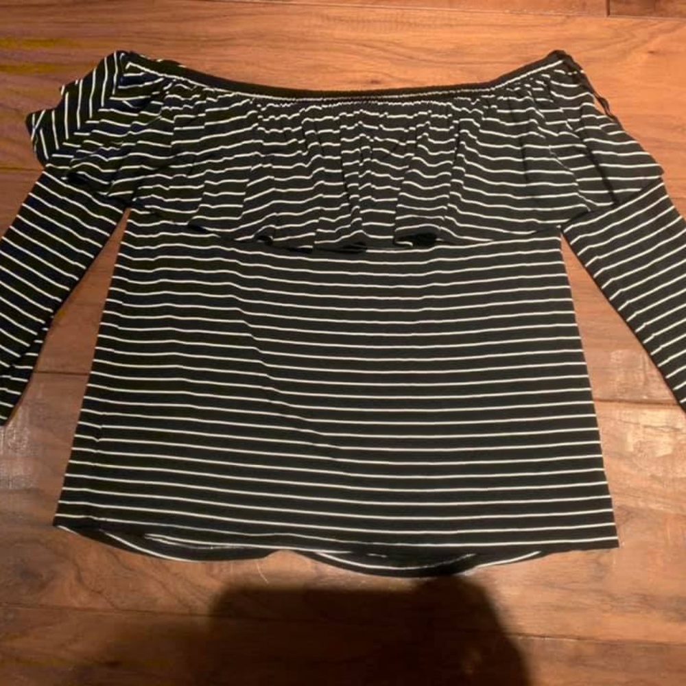 Striped Strapless Top